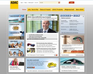 Homepage vom ADAC
