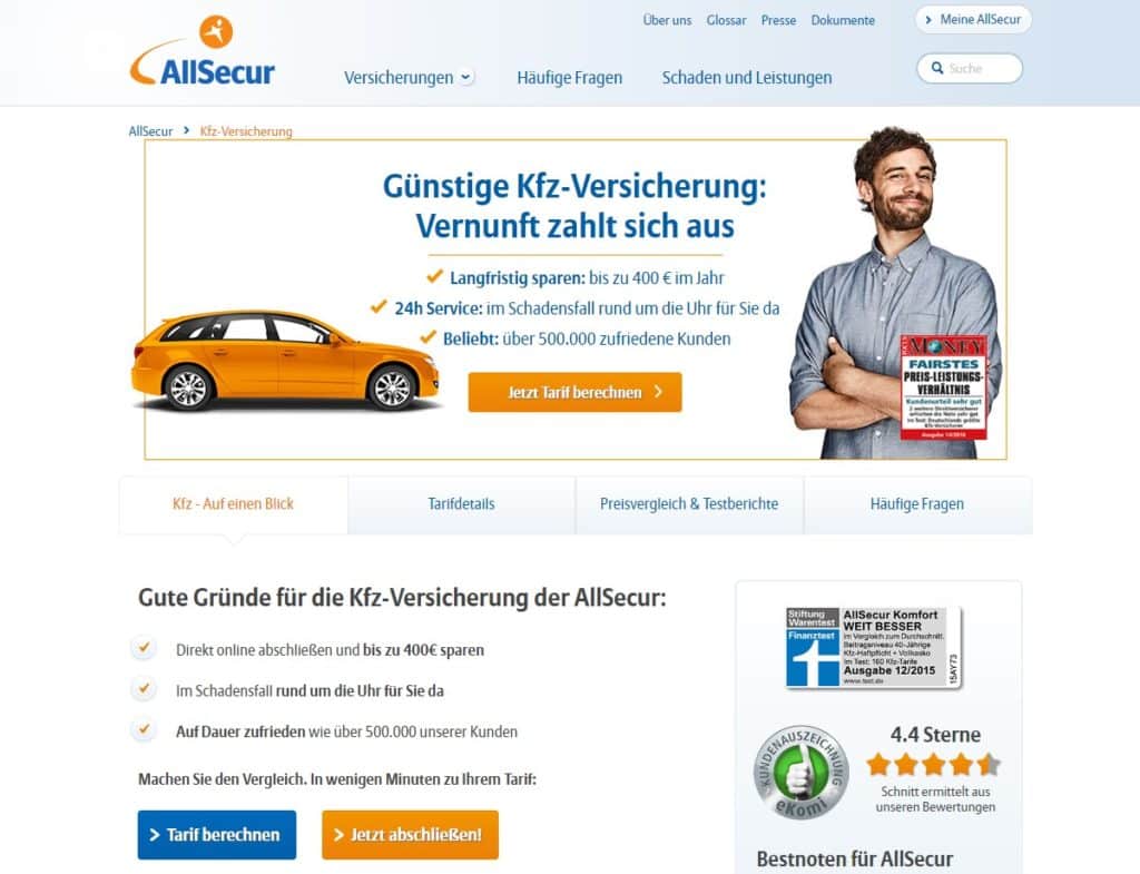 Webseite der AllSecur